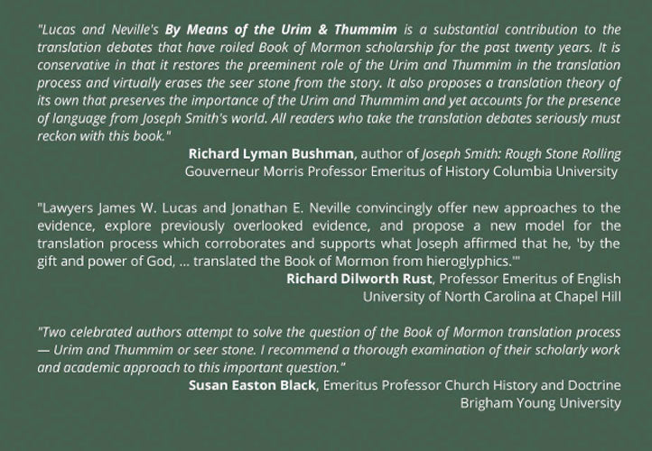 By Means of the Urim & Thummim
