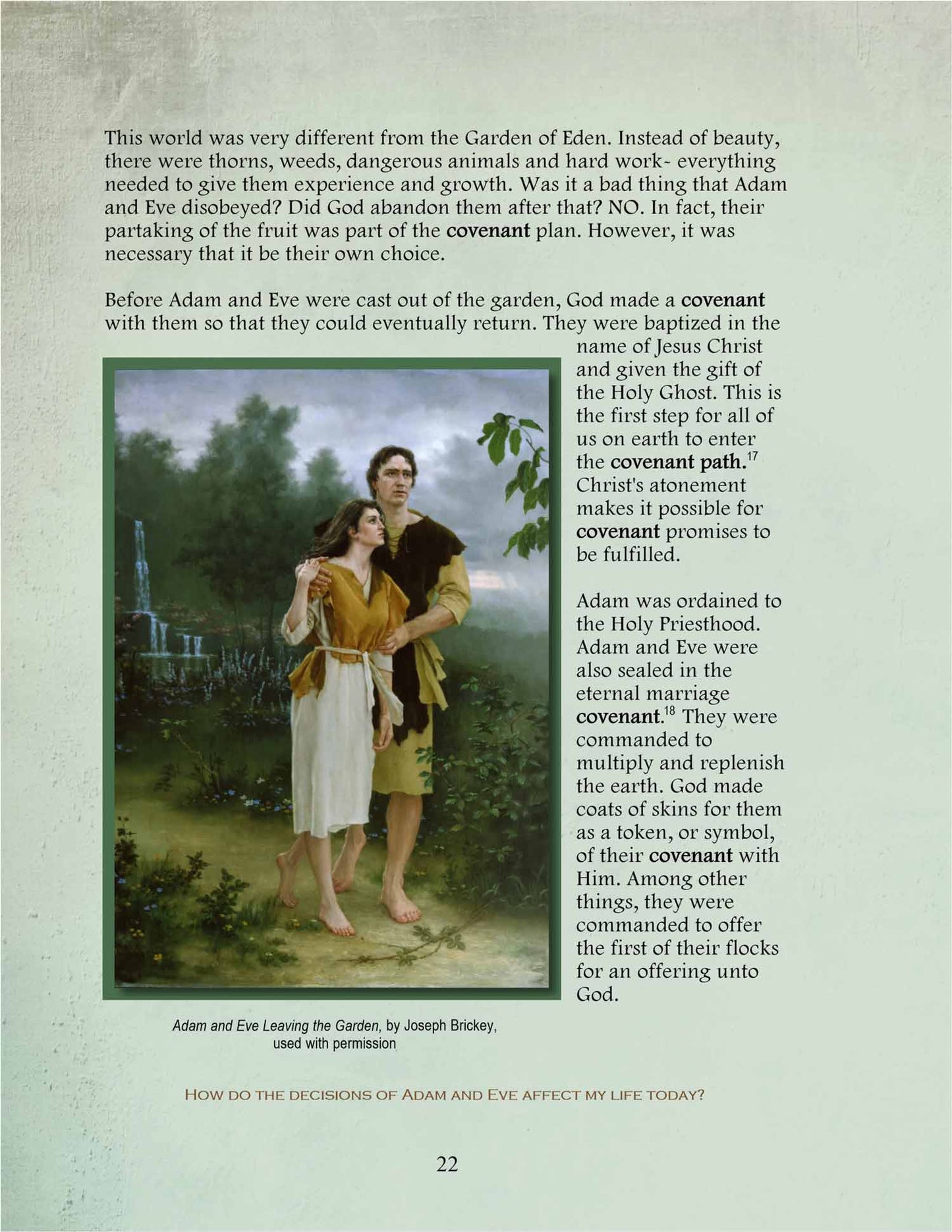 The Great Plan of Happiness and the Covenant